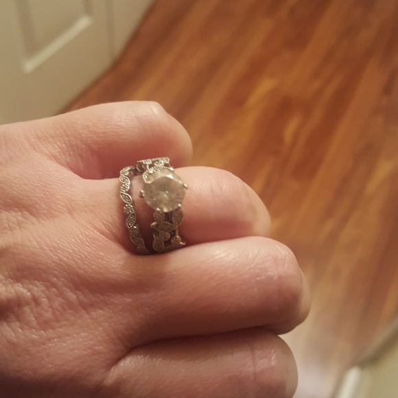 Wedding ring set. Sterling silver. - Picture 3 of 6